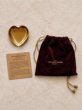 Yves Saint Laurent Marrakech Musée Brass Heart Trinket Dish With Pouch